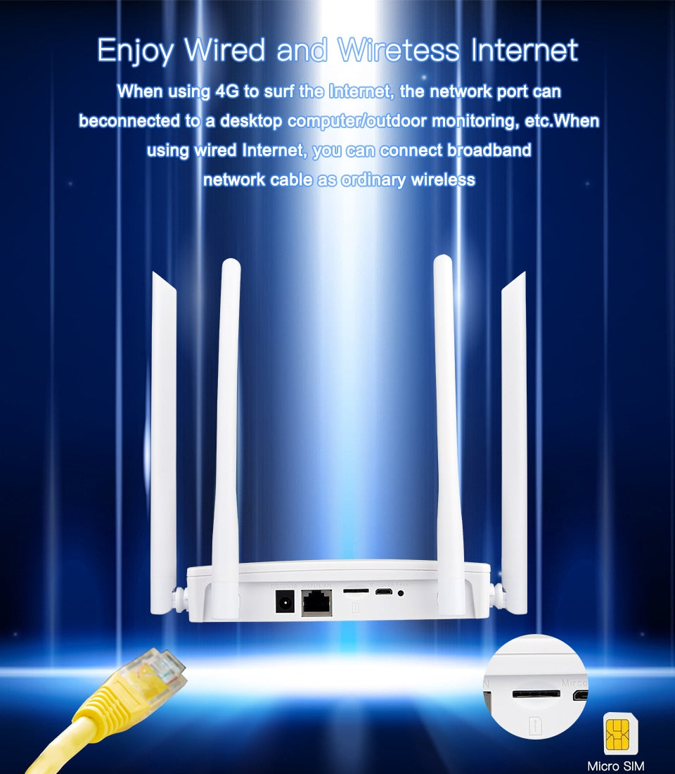 KuWFi 4G LTE CPE Router 150Mbps Wireless Home Router 3G 4G SIM Wifi Router RJ45 WAN LAN Wireless Modem Support 10 Devices